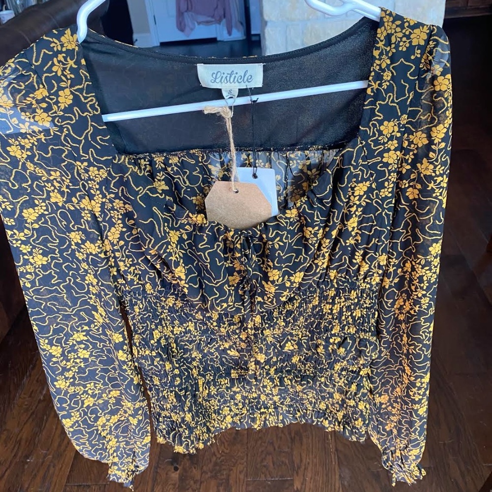 Floral Print Smocked Top